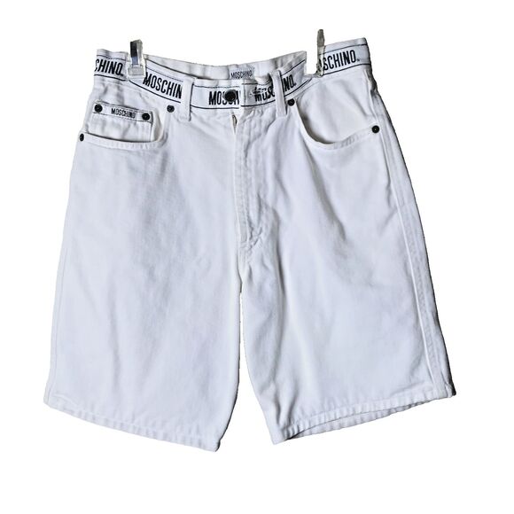 Moschino Men's Denim 100% Cotton Off White Jean Shorts Made in Italy Size 30 - Picture 1 of 16